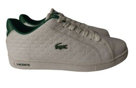 Lacoste Mens Embossed Leather Trainer Shoes  Size 9.5 Green and White - $37.35