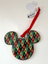 Disney Parks Mickey Mouse Santa Belt Ceramic Disc Ornament NEW  image 2