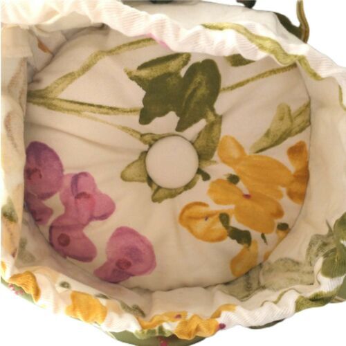 Waverly Floral Freesia Bolster Pillow Decorator Green Pink Purple WILLIAMSBURG  - $34.99