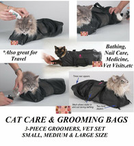 3pc SET Top Performance CAT GROOMING Nail Clip Bath Travel BAG NO BITE S... - $59.99