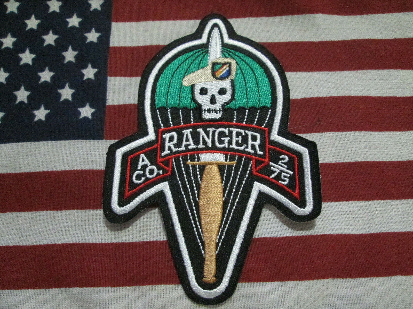 Us Army A Company 2nd Bn 75th Ranger Regiment Pocket Patch Tan Beret M