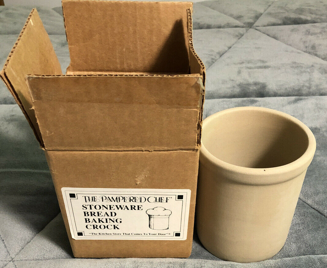The Pampered Chef Unglazed Stoneware Bread Baking Crock New in Box