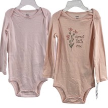 Carters Two Pack Long Sleeve Pink Bodysuit 24 Month New - $11.65