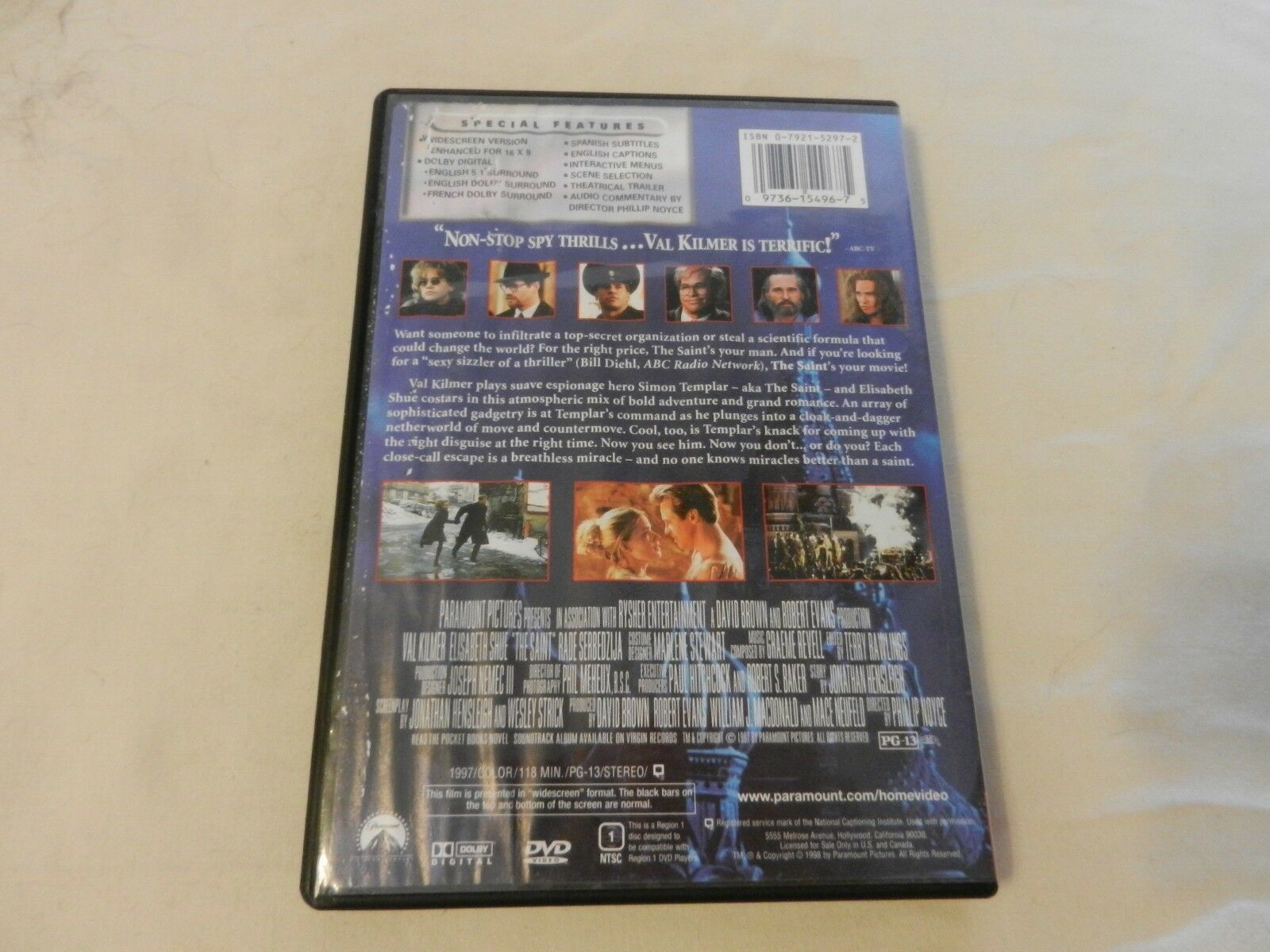 The Saint (DVD, 1998) Val Kilmer, Elisabeth Shue - DVD, HD DVD & Blu-ray