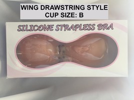 SILICONE STRAPLESS BRA CUP SIZE &quot;B&quot; STYLE WING DRAWSTRING - $4.94