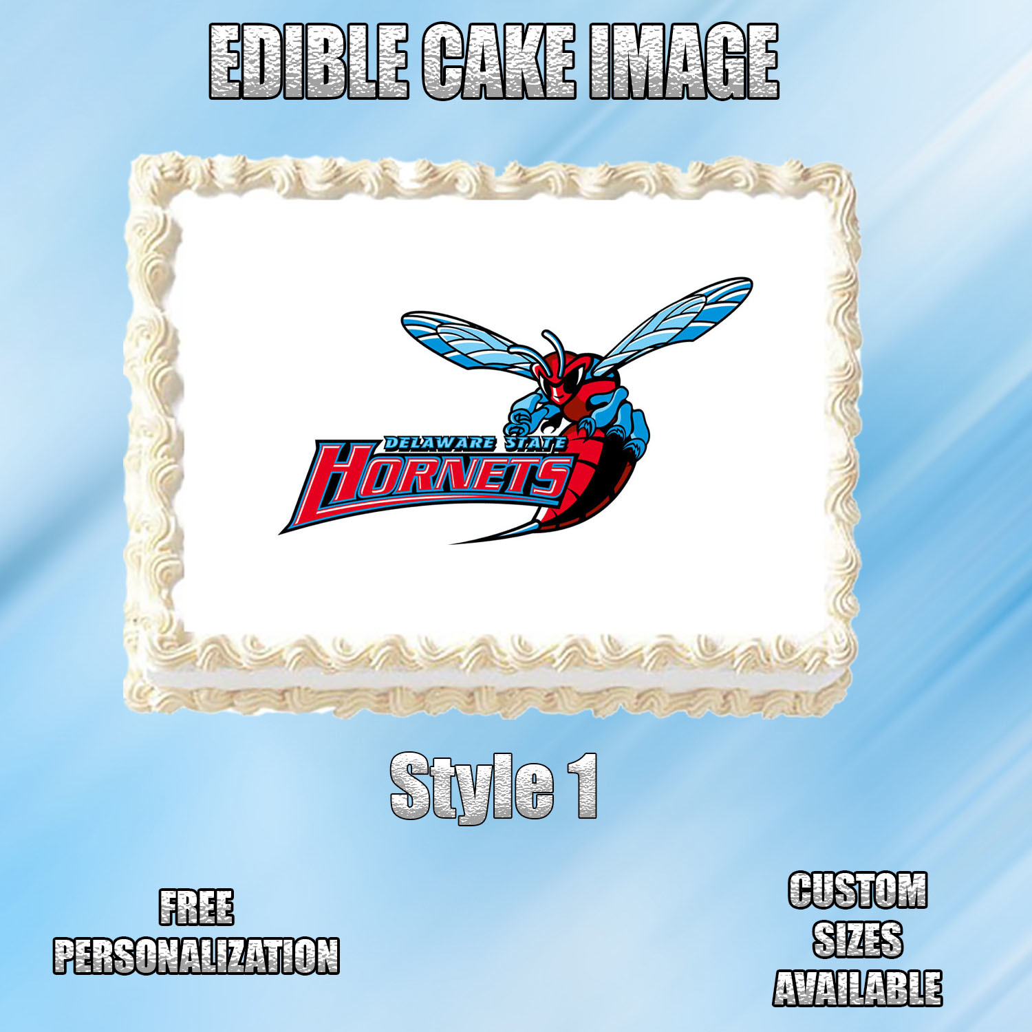 Delaware State Edible Image Topper Cupcake Frosting 1/4 Sheet 8.5 x 11
