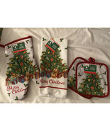 New! Christmas Tree Oven Mitt, Towel, 2 Pot Holders Home Kitchen Decor G... - $13.85