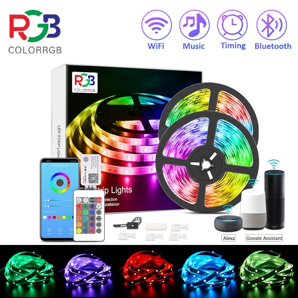 ColorRGB, Smart WiFi LED Strip Lights, Works with Alexa, Google Home , 12v 5050