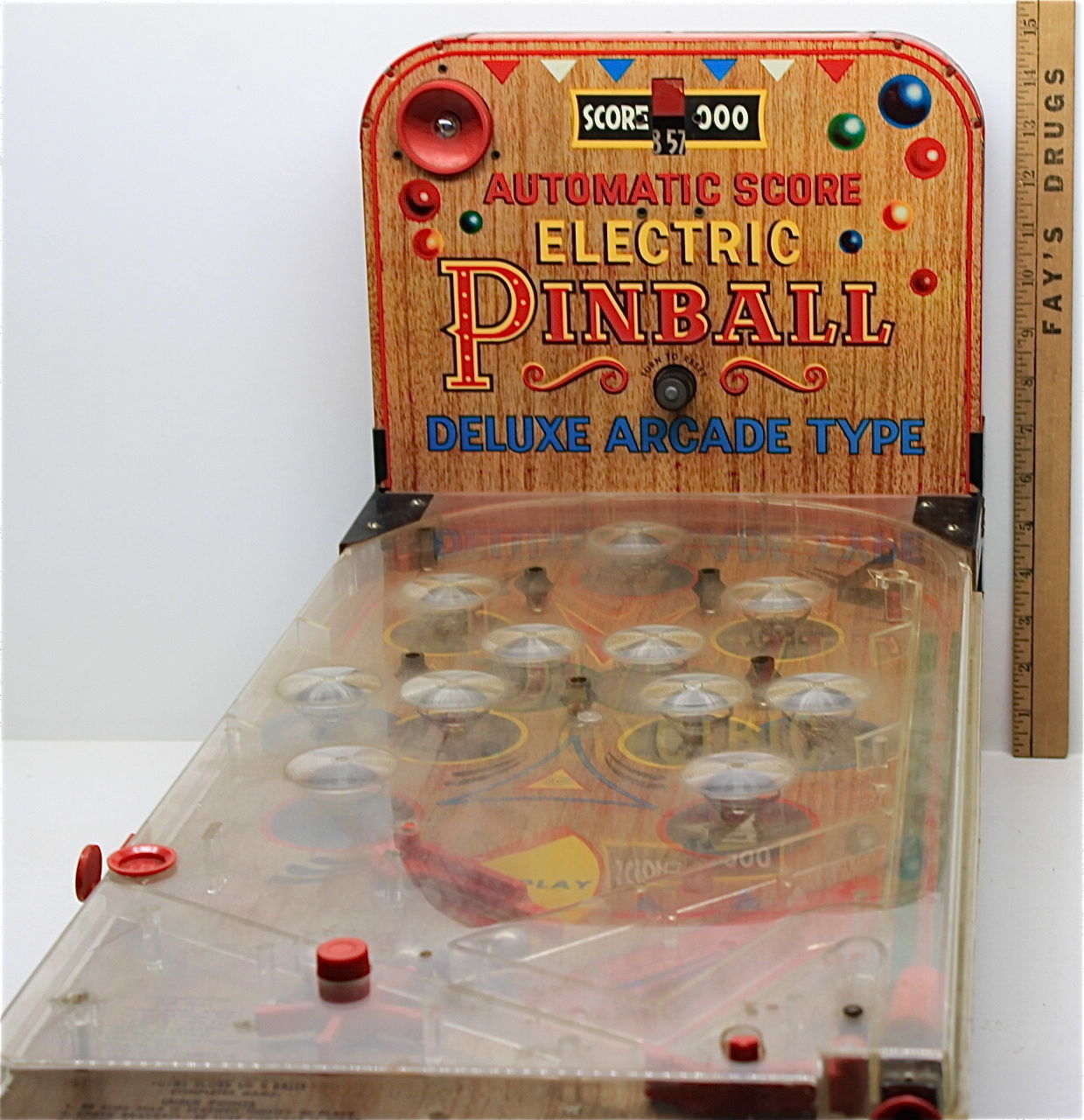 Vintage Marx Electric Pinball Deluxe Arcade Type Automatic Score Table