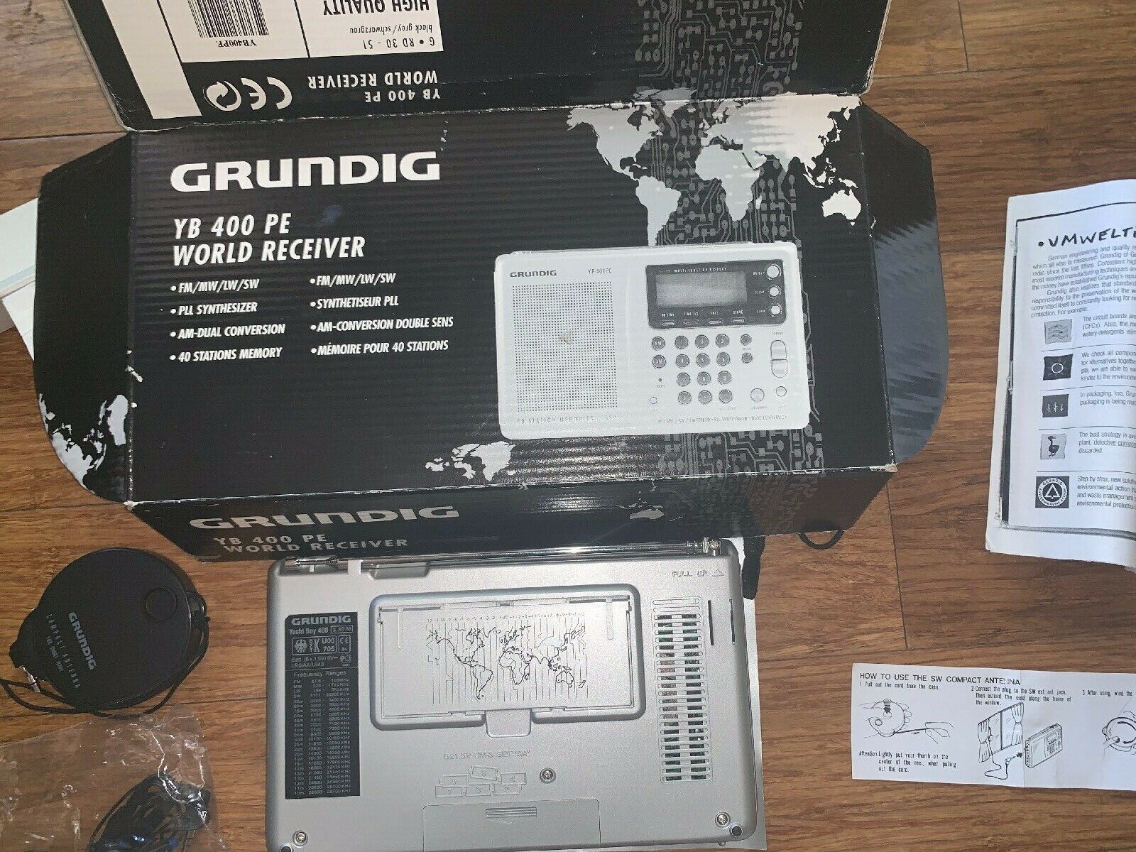 Grundig YB 400 PE Yacht Boy World Receiver AC DC With AM FM Radio SW MW LW Portable AM/FM Radios