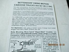 Micro-Trains Stock # 00302140 (1184) Bettendorf Swing Motion Caboose Trucks (N) image 3