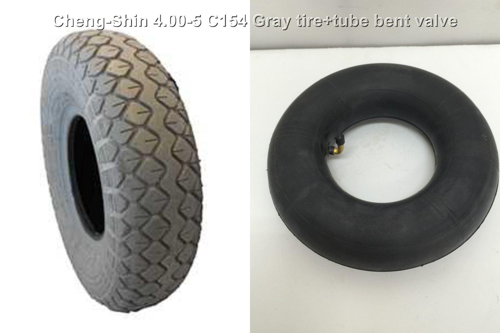 X1set Tire+tube 4.00-5 C154 330X100 Gray ChengShin mobility scooter p