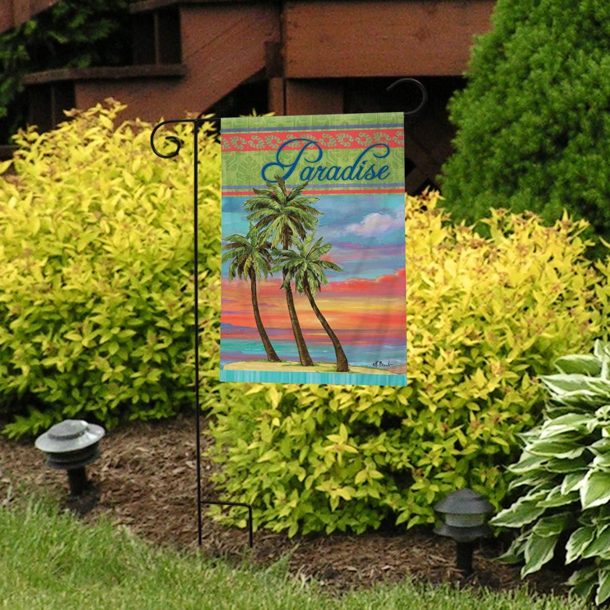 Briarwood Lane Paradise Summer Garden Flag Tropical Island Palm Tree 12 ...