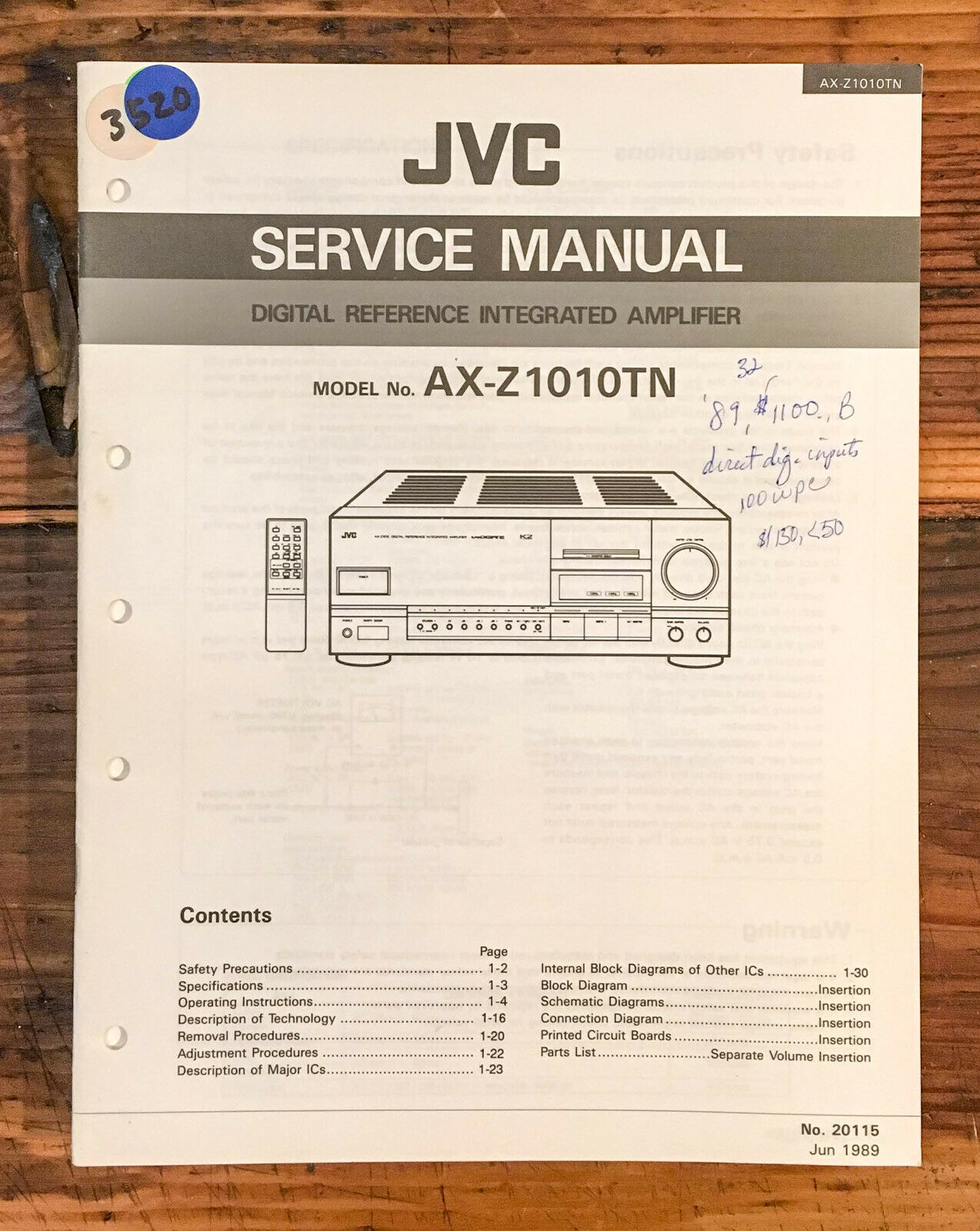 Service Manuel D'Instructions pour JVC XL-Z1010 Amt 