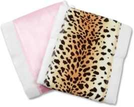 Cheetah Minky &amp; Pink Satin Burp Cloth Set - $24.00