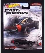Hot Wheels Premium Fast & Furious 7 '70 Black Dodge Charger 3/5 NEW - $8.56