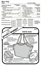 Wave Bag Carry All Purse Pack Tote #552 Sewing Pattern (Pattern Only) gp552 - $7.00