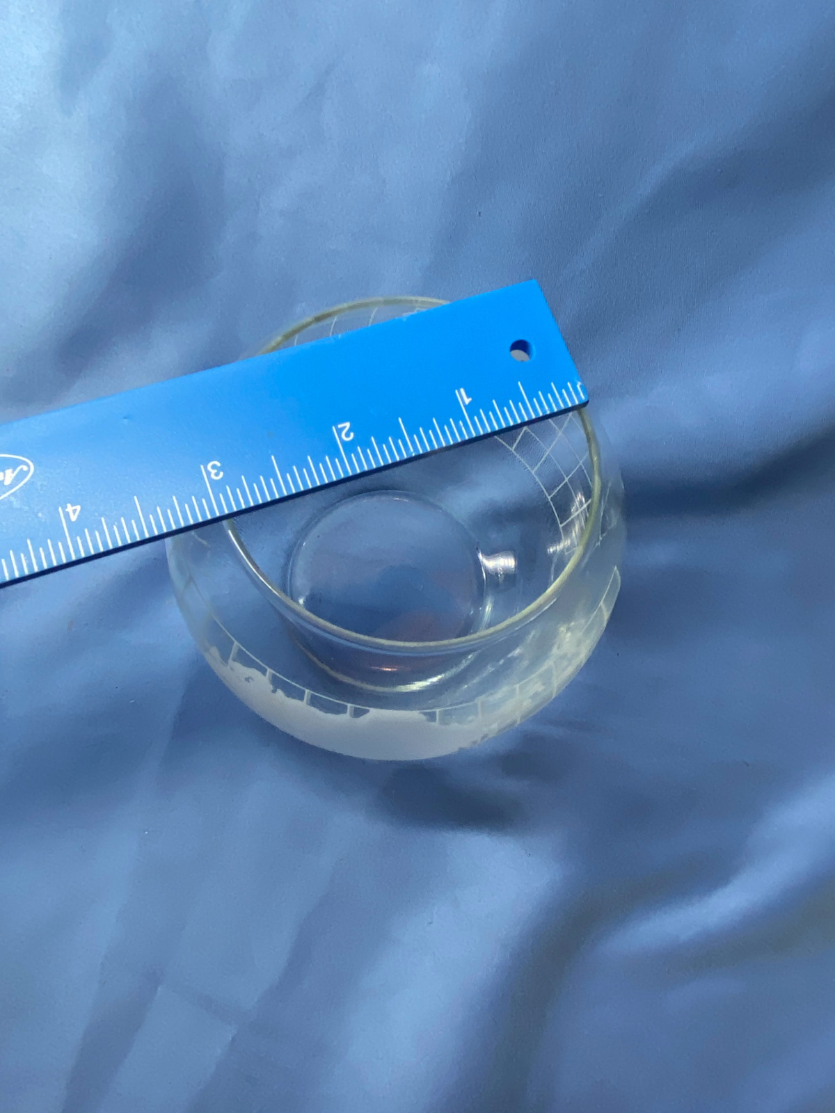 Vintage Original World Globe Bowl Clear Etched Glass Collectibles Table