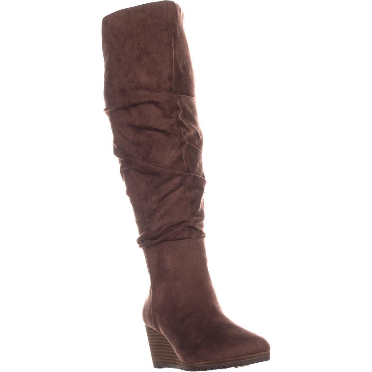 Dr. Scholl's Central Wide Calf Knee High Boots, Brown, 10 US / 40 EU
