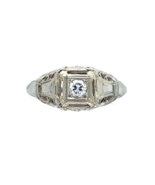 18k White Gold Filigree .07ct European Cut Genuine Natural Diamond Ring ... - $371.25