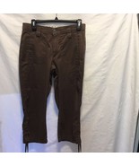 Lee Womens Sz 6 M Comfort Waist Band Brown Capri Pants 98% Cotton   - $11.80