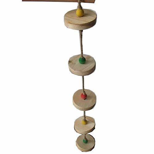 PANDA SUPERSTORE Set of 2 Bird Toys-18-Inch Handmade Parrots Hamster Ladder Stan