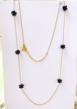 Vintage Kate Spade New York Crystal Black Beads  Station Wrap Necklace/ Long Nec - $58.00