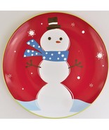 Target Be Merry Holiday 08 Red Ceramic Snowman Plate 11.5” Christmas - $21.78