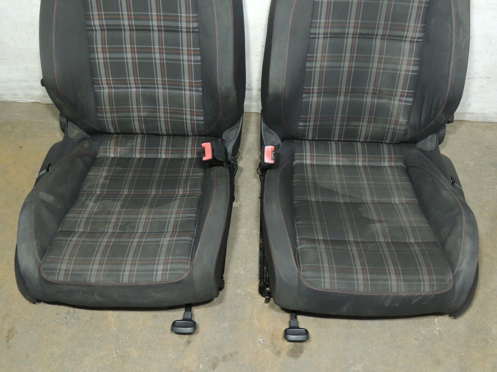 2011 Mk6 Vw Gti Plaid Cloth Bucket Bolster Seats Set Good 2 Door Factory 972 Seats