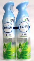 2 Febreze Air Morning Dew Natural Propellant Eliminates Odors 8.8 Oz