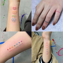 Colorful Temporary Tattoo Sticker Face Hand Lovely Body Art Rainbow - 30Pcs/Bag image 7