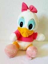 Vintage Disney Sun And Star Daisy Duck Plush Stuffed Animal Pink Shirt Bow - $24.73