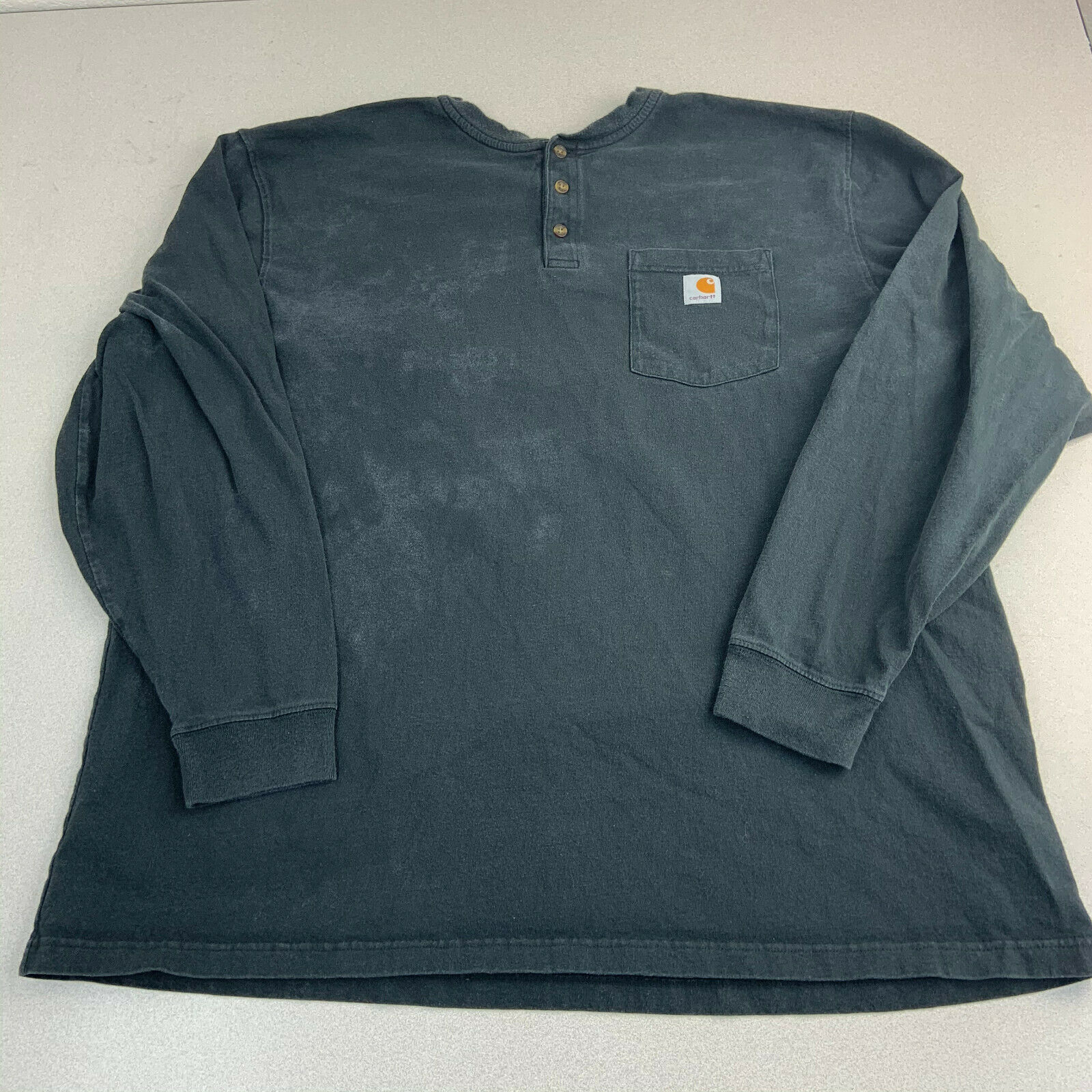 Download Carhartt Long Sleeve Polo Shirt Mens XXL Black Pocket ...