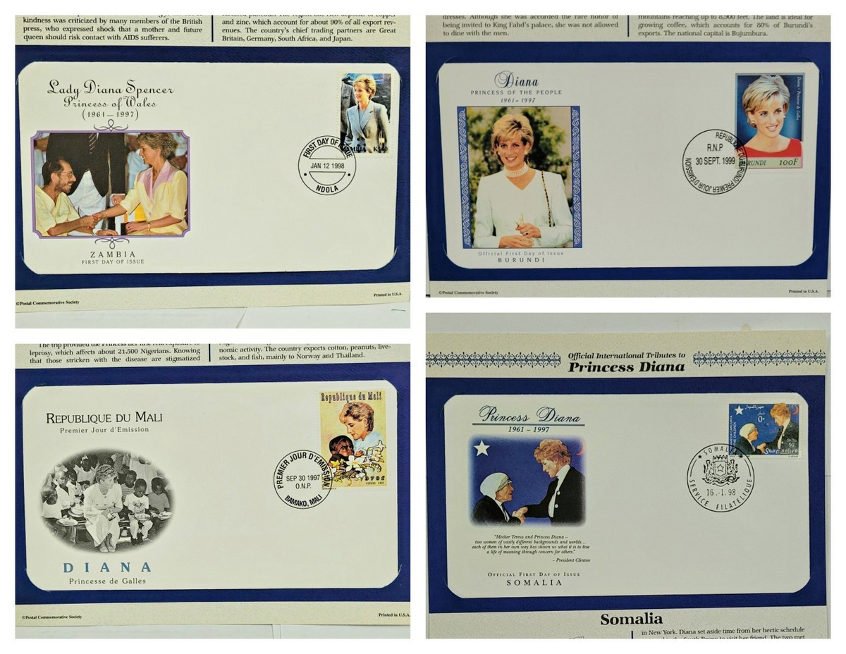 4 Princess Diana 1st Day Covers Royal Visits First Day Covers Lot 6 - $9.95