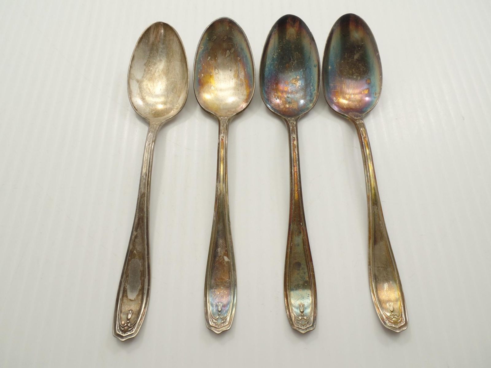 1881 Rogers A1 Teaspoon Lot of 4 Spoons Chippendale Adair Pattern