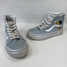 Vans Powder Blue Suede High-Top Sneakers w/Sparkle Rainbow Detail Kids 10.5 - $9.50