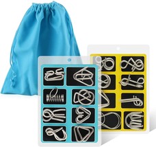 Coogam Metal Wire Puzzle Set of 16 with Pouch,Brain Teaser - £11.54 GBP