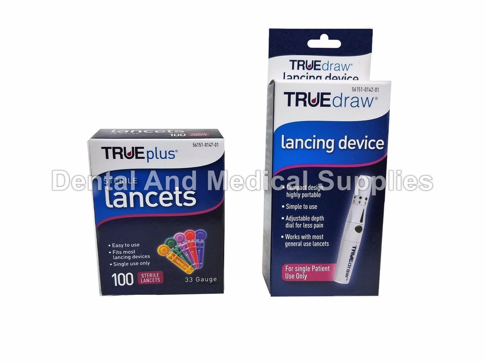 100 True Plus 33G Sterile Lancets + FREE True Draw Lancing Device FREE SHIPPING