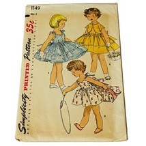1955 Simplicity Pattern 1149 Girls One Piece Dress And Jacket Size 3 - $13.99