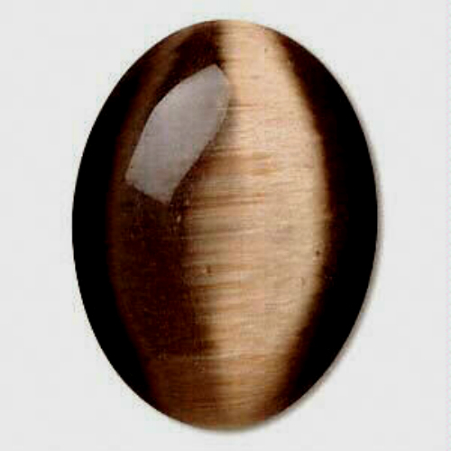 Primary image for Fiber Optic Cab, 40x30mm, Dark Brown Cat's Eye Cabochon 30x40mm