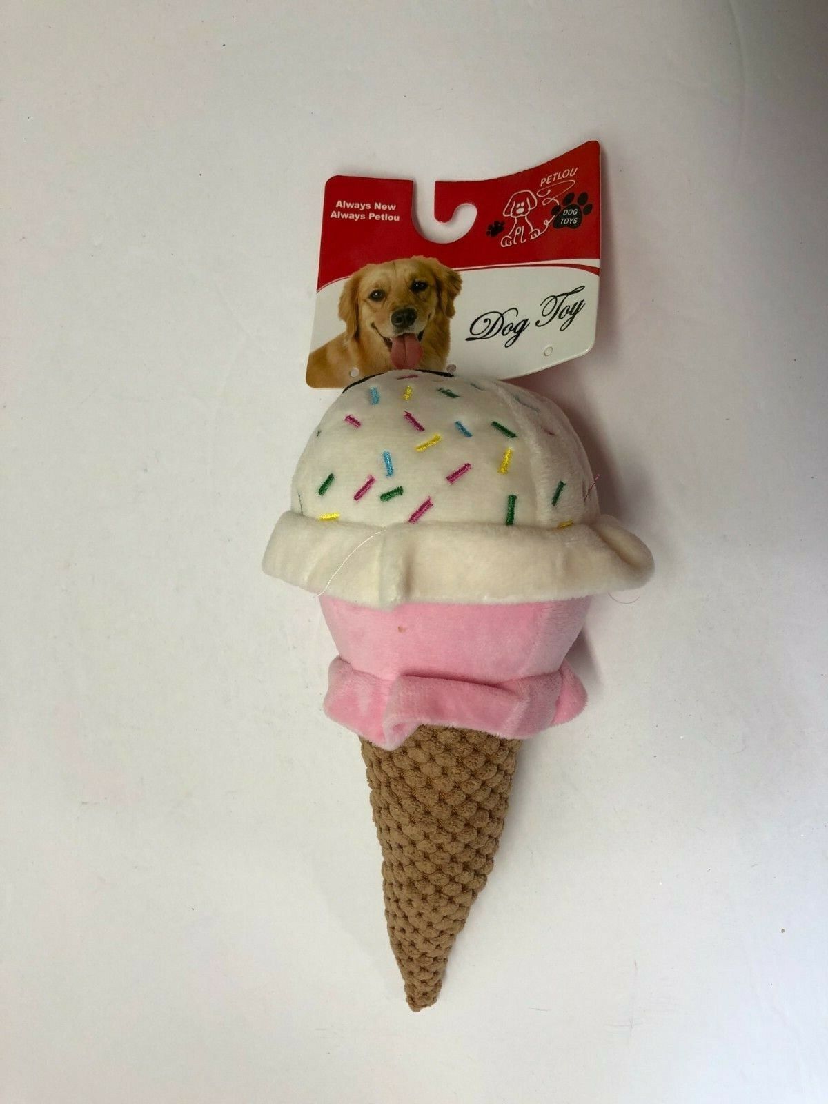 PetLou Pet Lou 10" Double Scoop ICE CREAM Cone Puppy Dog Plush Toy Toys