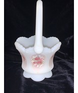 Fenton Art Glass Hand Painted Victorian Rose Basket - $85.00