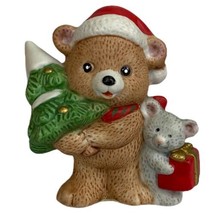Homco 5254 Christmas Bear And Mouse Figurines Replacement Holiday  - $13.55