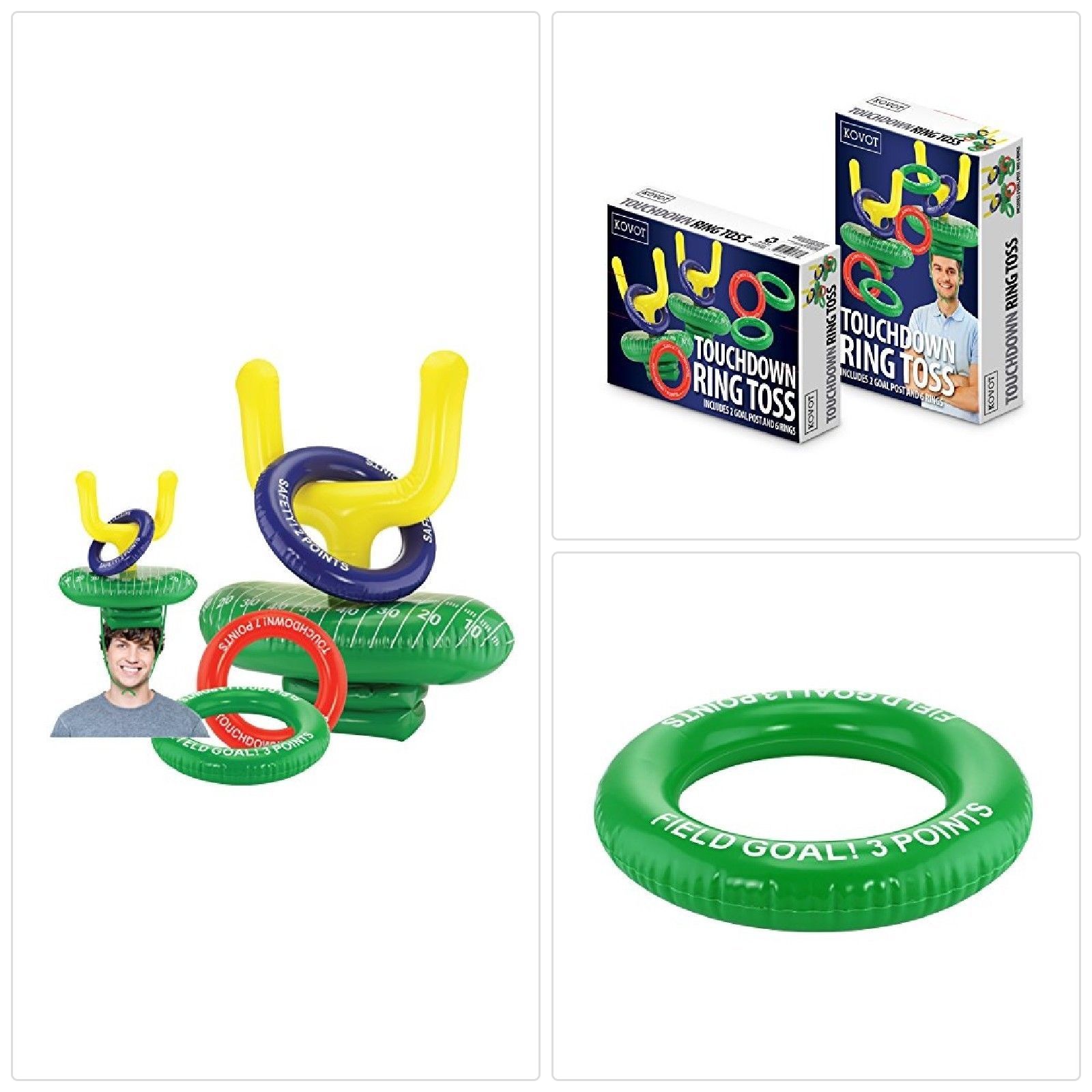 Kovot 2Player Inflatable Football Ring Toss Game Game Rules Included