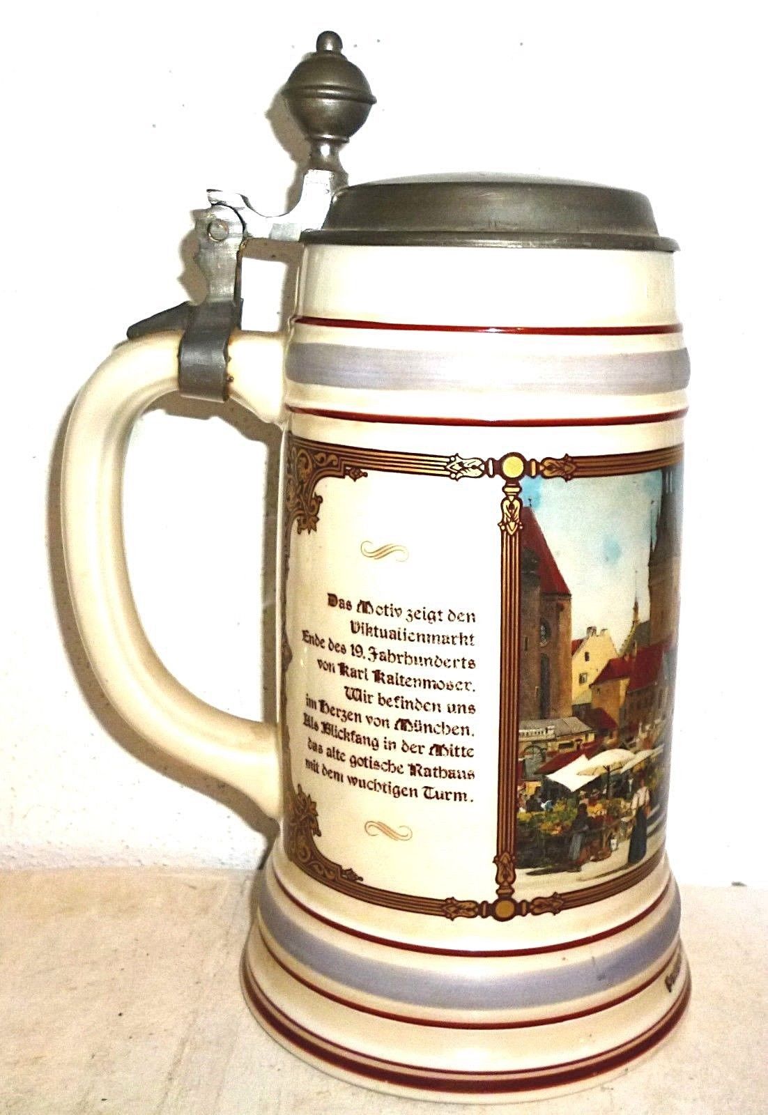 Paulaner Munich Historic Sites Multiples lidded 1L Masskrug German Beer