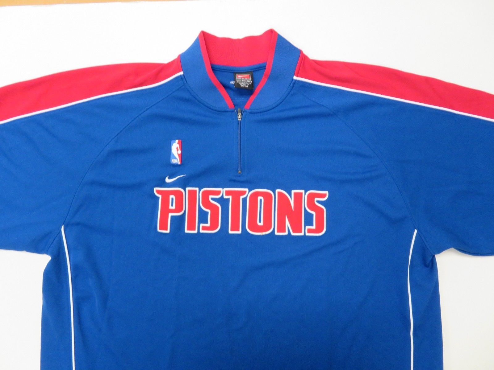 90s Nike NBA Detroit Pistons Basketball Warm Up Jersey Shirt Mens XXL