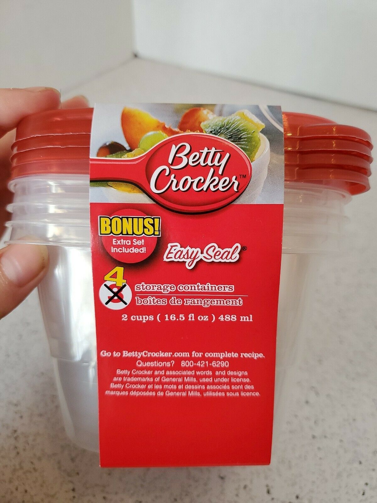 Betty Crocker 4ct Packs Plastic Storage Containers with Lids Kitchen