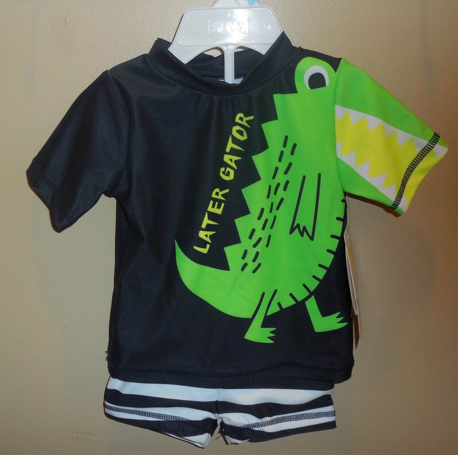 Koala Kids Boys Bathing Suit 36 Months Swim Trunks & Rash Guard New