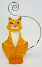 Cat Figurine Orange Tabby Table Card Holder Vintage Birthday Holiday Wel... - $18.80