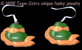 Funky Michelangelo Earrings Tmnt Teenage Mutant Ninja Turtles Costume Jewelry - $8.81